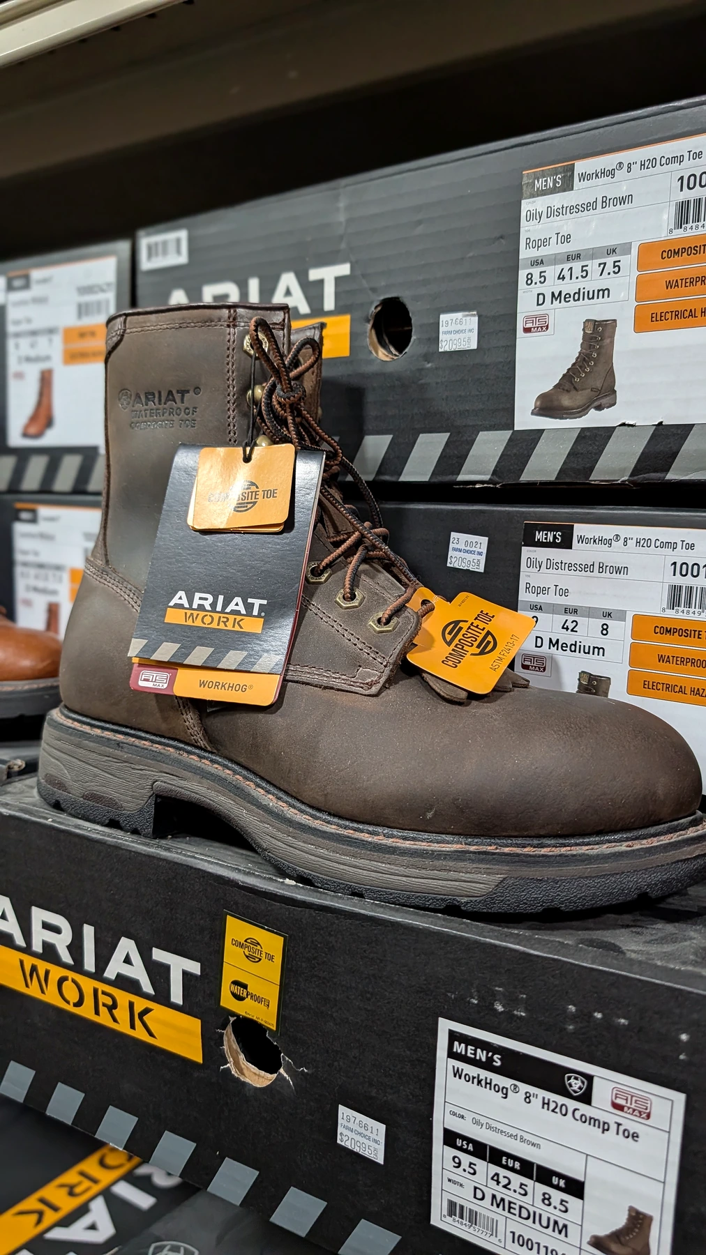 Ariat WorkHog work boot photographed at Farm Choice